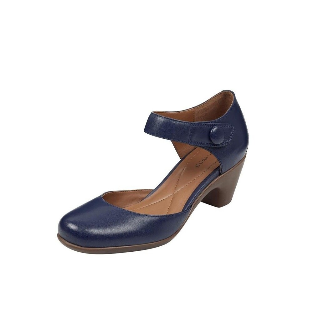 Easy Spirit Womens 7.5 M Dark Blue Clarice Maryjane Heels NIB MA0